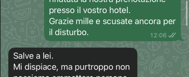 Prenotazione rifiutata