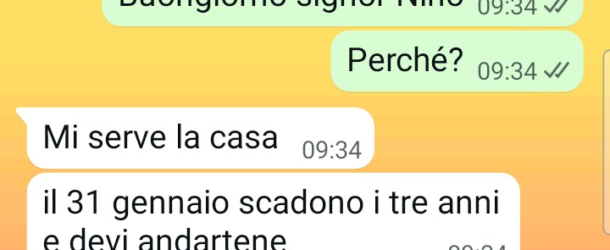 La disdetta dell’affitto